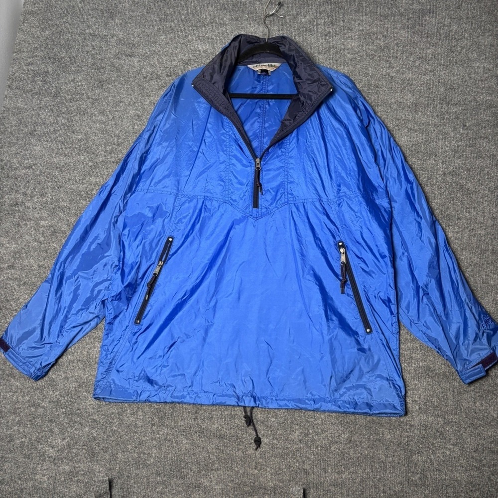 EMS Mens L Blue Nylon Anorak Pullover Windbreaker Jacket Vintage 11236